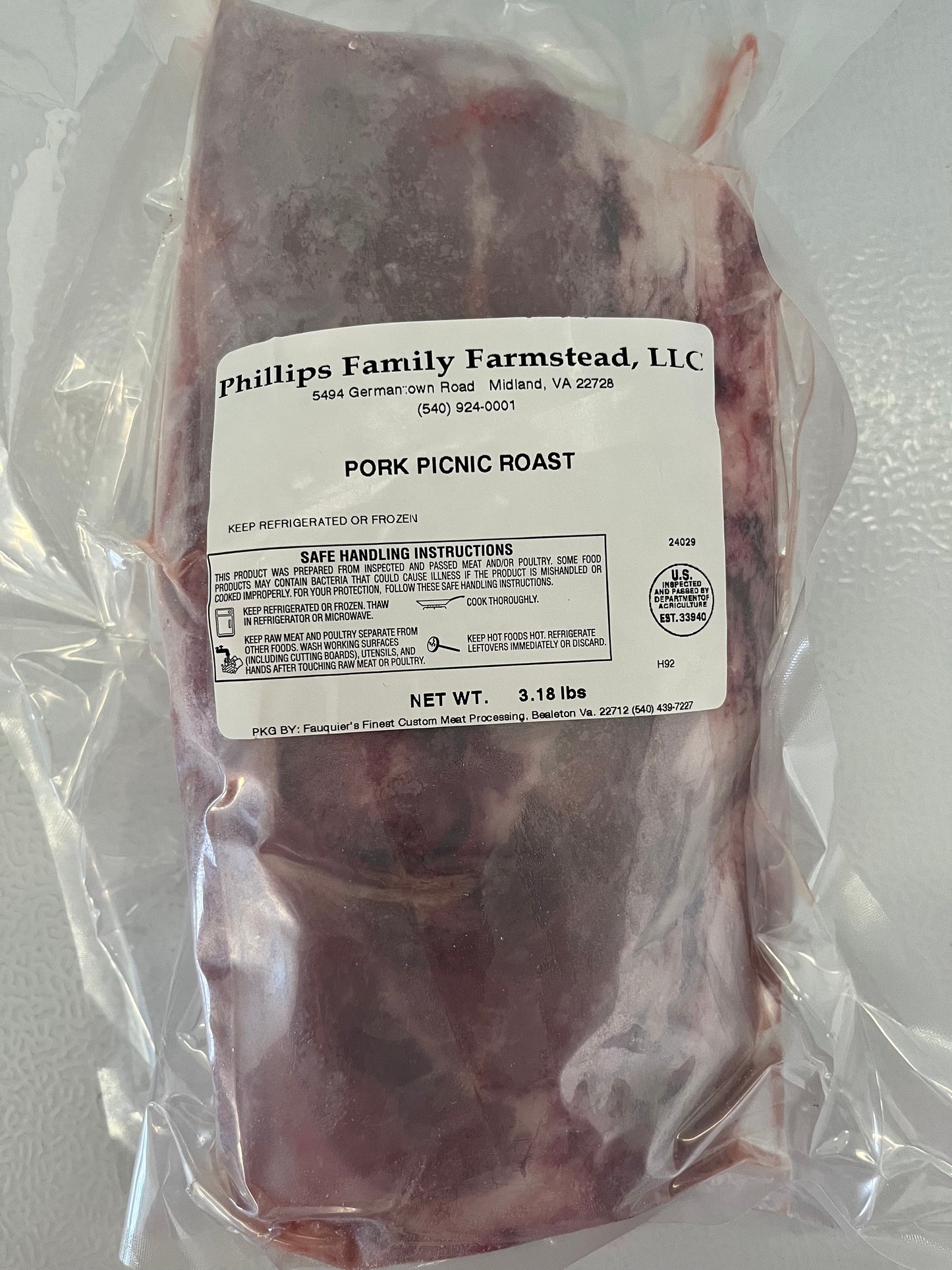 Pork Picnic Roast 3 Pounds ( minimum) ( Bone-In)