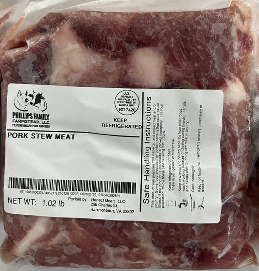 Pork Stew Meat ( ~1 Pound)