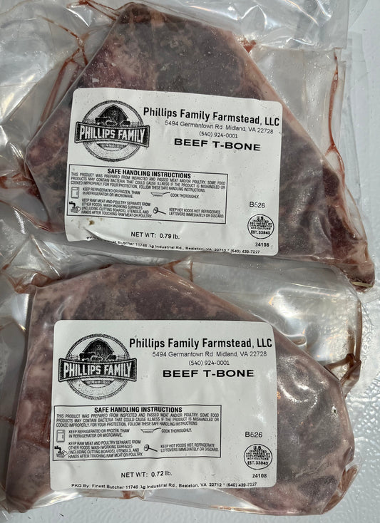 Beef T-Bone Steaks ( 1.5 POUND Minimum)
