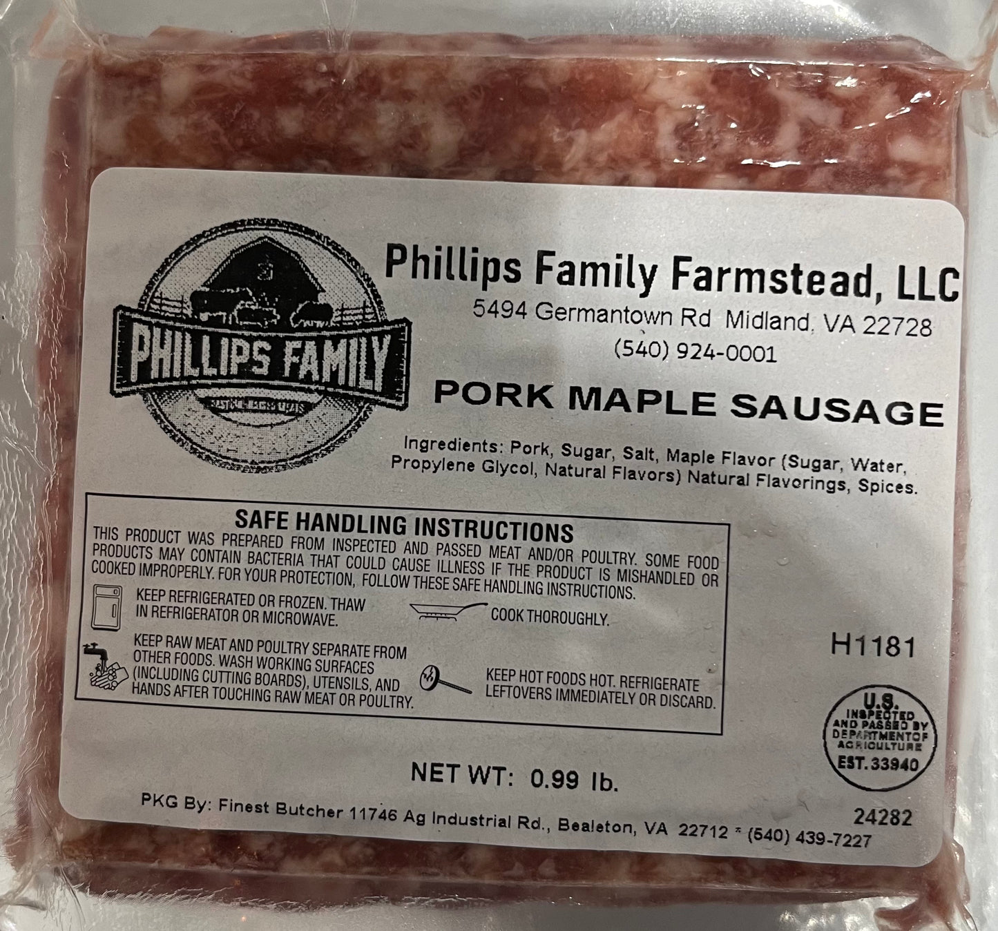 Pork Maple Ground Sausage