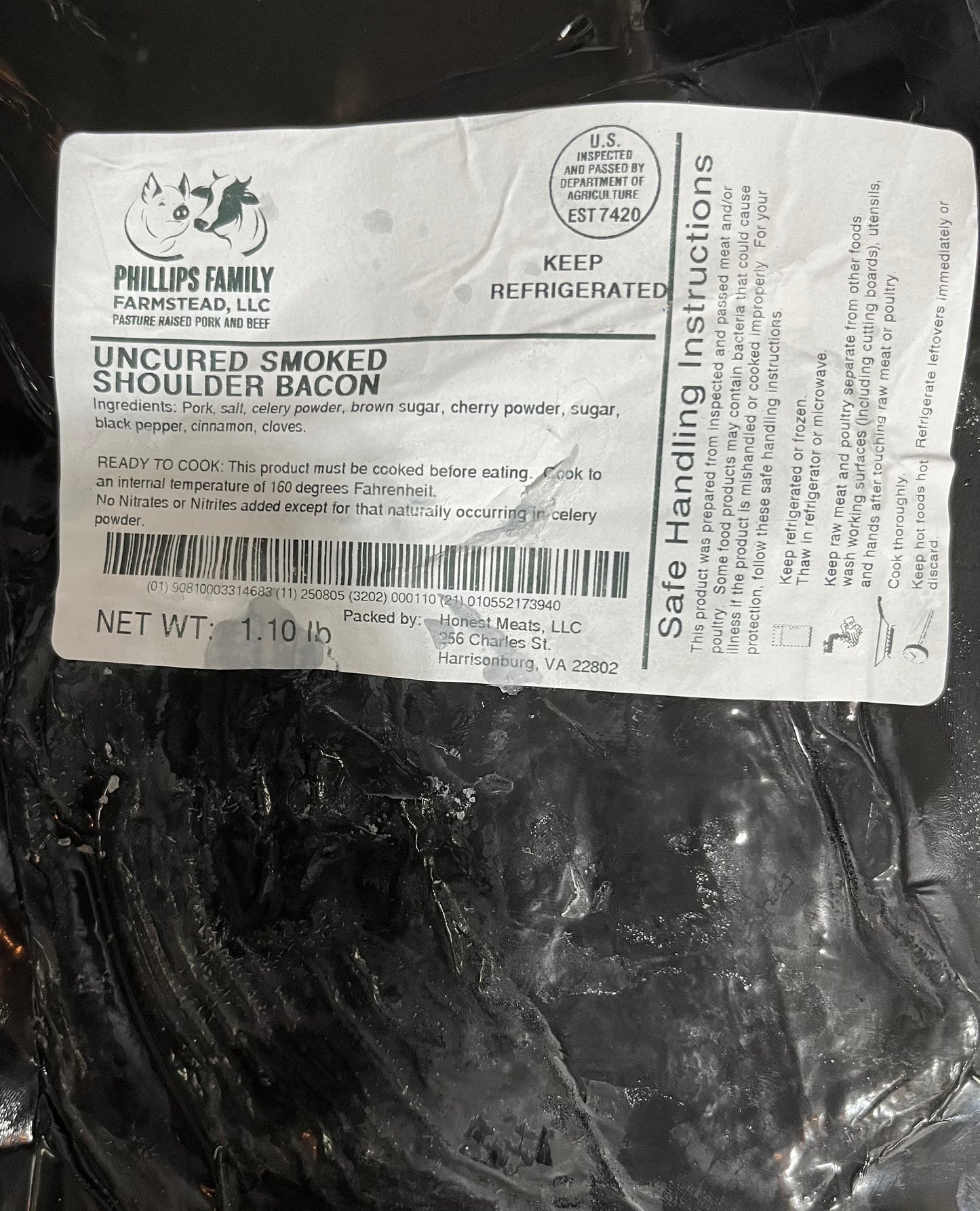 Uncured Smoked Sliced Shoulder Bacon