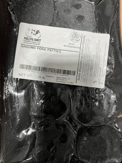 Plain Ground Pork Patties (8 Pack)