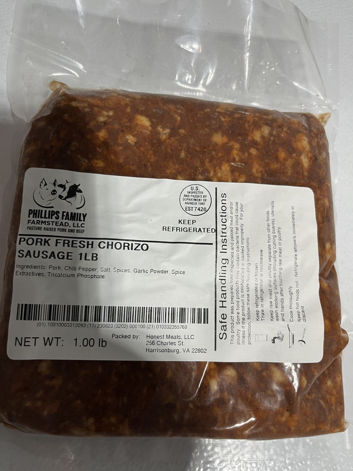 Pork Fresh Chorizo Sausage